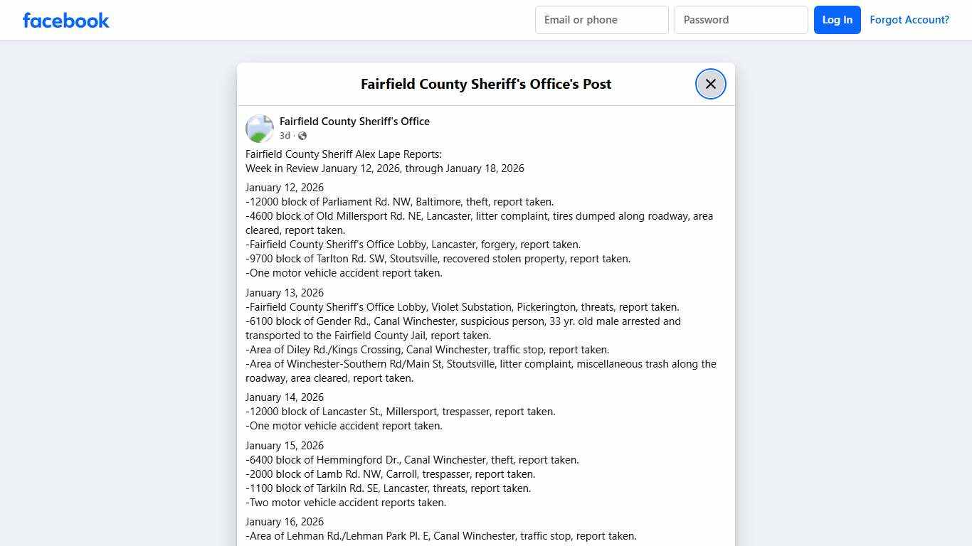 Fairfield County... - Fairfield County Sheriff's Office Facebook
